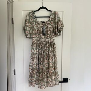 NWT MIKAROSE sage green flower dress